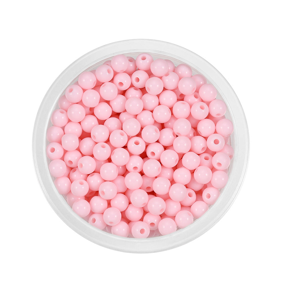 Perles rondes opaques en acrylique rose de 18 mm, vente en gros, artisanat, fabrication de bijoux faits à la main