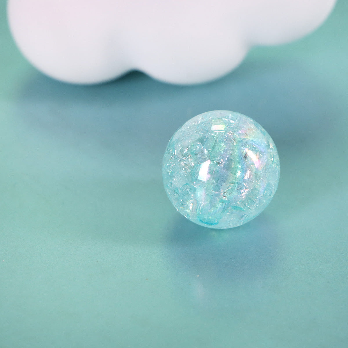 16mm Blue Acrylic Crystal Beads Round Crackle Glass Beads Charms for Jewelry Making Bracelets Earring Necklace Adults Beading DIY Art Craft Ornament Birthday Gifts