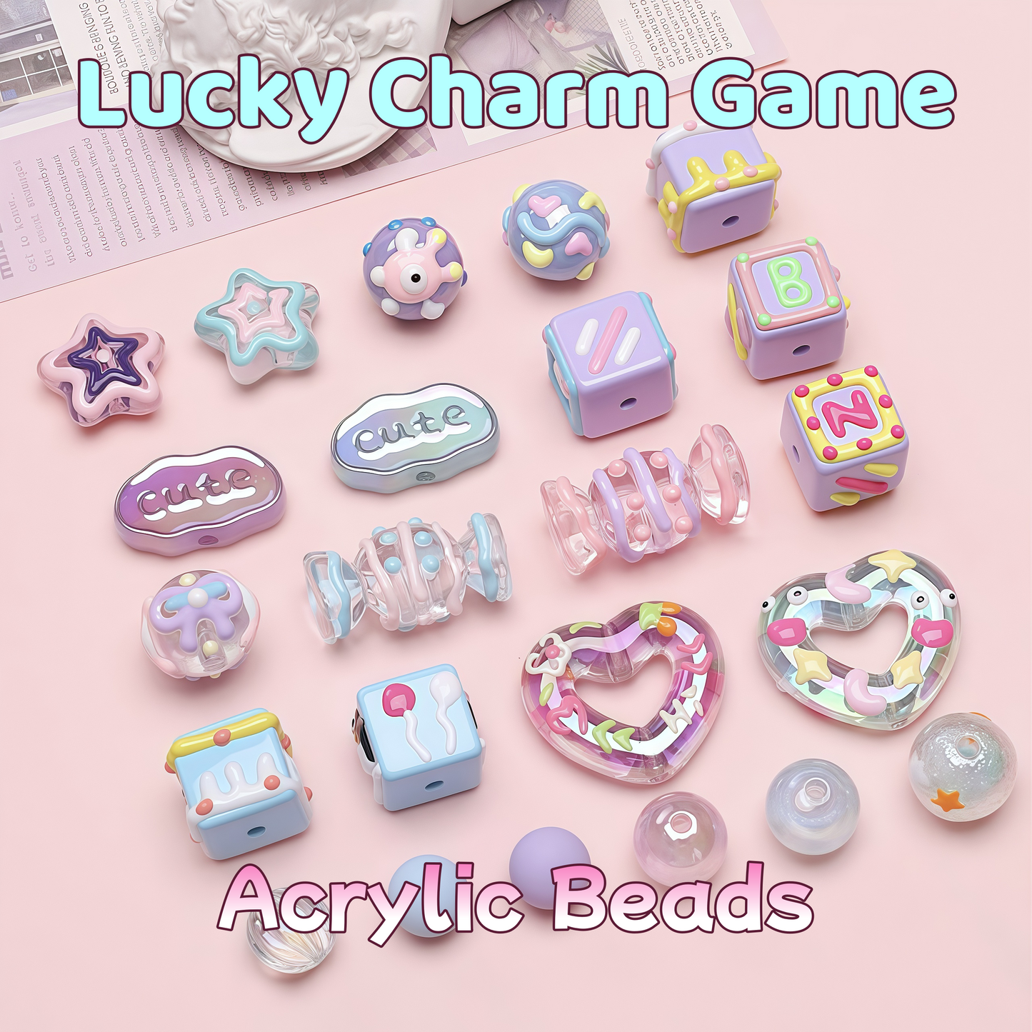 7.Lucky Charm Game Acrylic Beads Bag