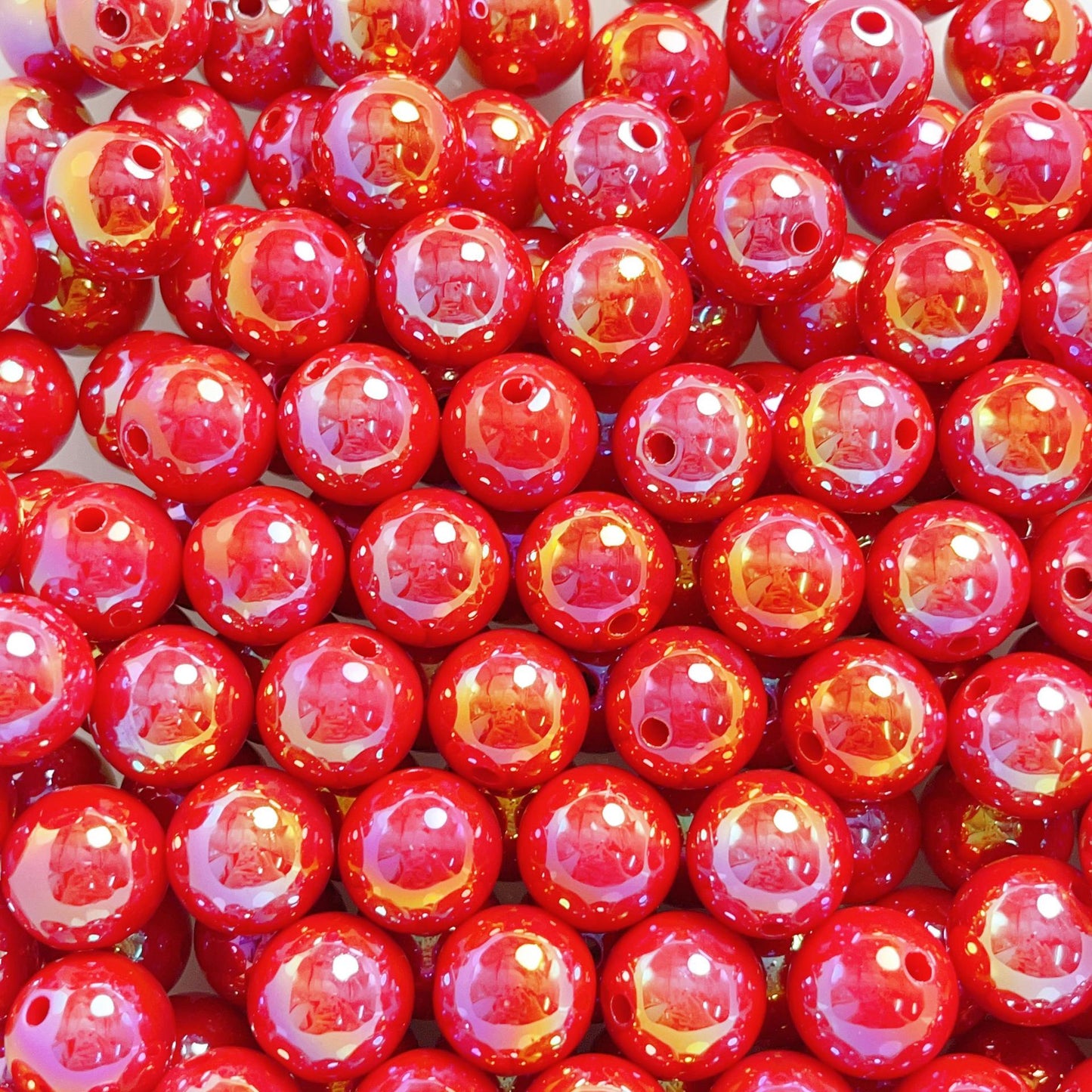16mm Acrylic Beads Ab Color Beads Round Rainbow Color  Beads Red Acrylic Beads For Bracelet Making DIY Jewelry Making Handmade Mobile Phone Chain Making