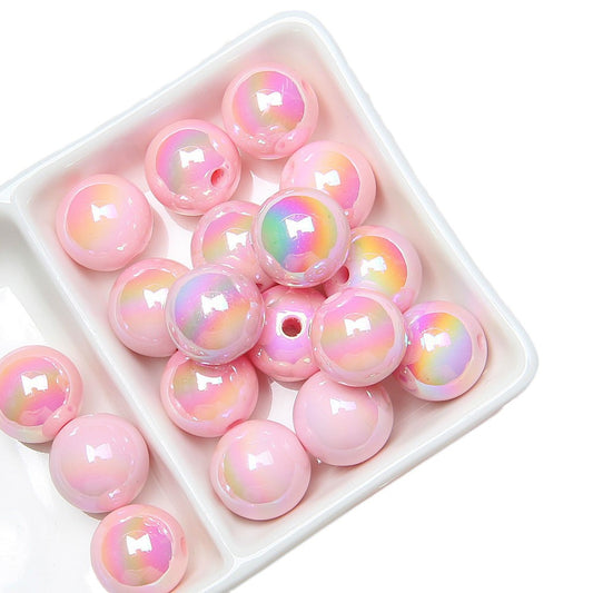 16mm DIY Candy Color  Acrylic Round Spacer Beads Bracelet Necklace Making Kit with End Chain Clasp Wire for Necklace Bracelet Craft