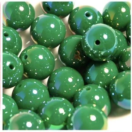 Perles arc-en-ciel vert foncé de 16 mm, épaisses et colorées, en acrylique, rondes, couleur AB, idéales pour la fabrication de bracelets faits main. 