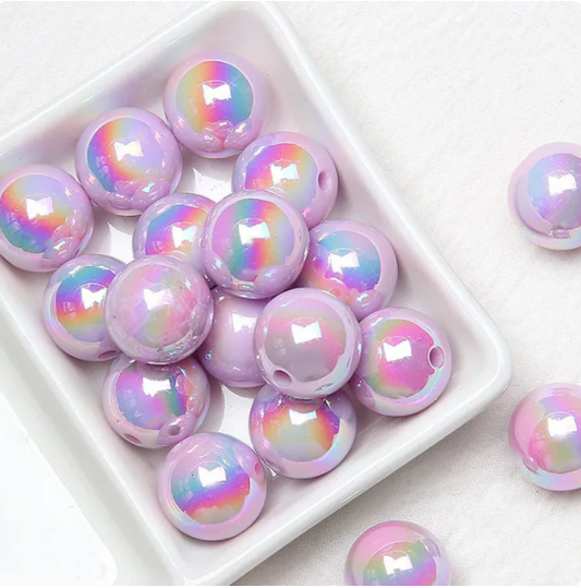 16mm Purple DIY Candy Color Acrylic Round Spacer Beads Bracelet Necklace Making Kit with End Chain Clasp Wire for Necklace Bracelet Craft