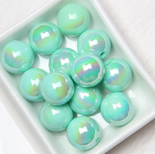 Green DIY Candy Color  Acrylic Round Spacer Beads Bracelet Necklace Making Kit with End Chain Clasp Wire for Necklace Bracelet Craft