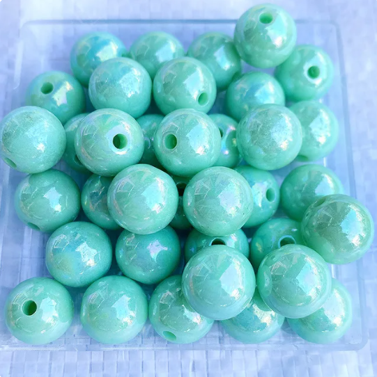 Green DIY Candy Color  Acrylic Round Spacer Beads Bracelet Necklace Making Kit with End Chain Clasp Wire for Necklace Bracelet Craft