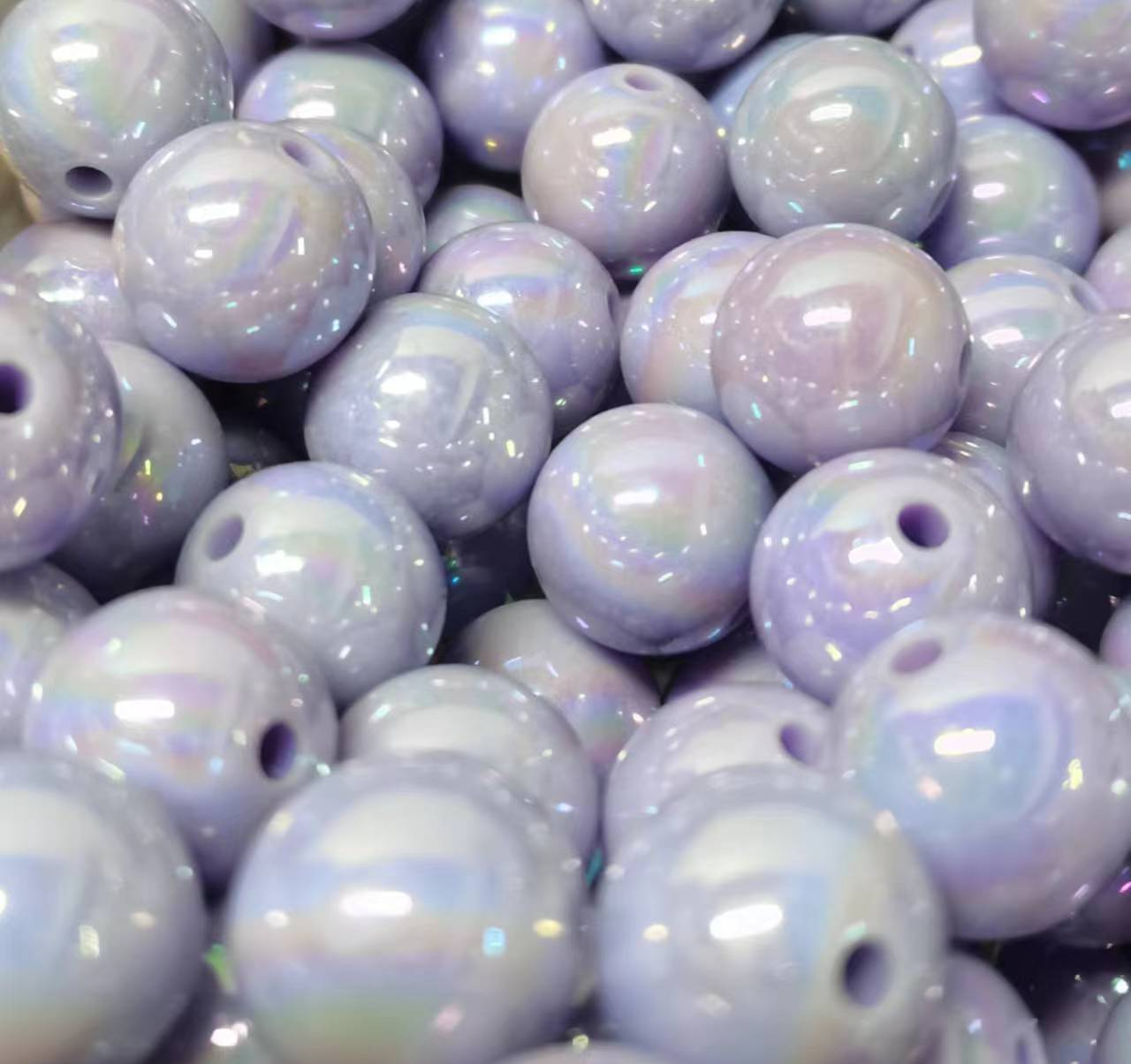 Kit de fabrication de bracelets et colliers en perles rondes acryliques de 16 mm, couleur bonbon, violet, avec fermoir à chaîne et fil pour colliers et bracelets 