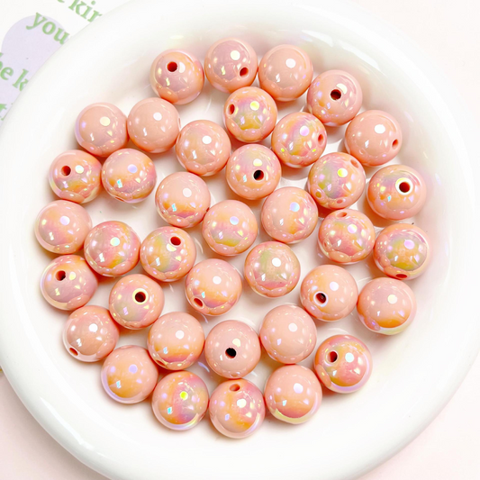 16mm Orange DIY Candy Color  Acrylic Round Spacer Beads Bracelet Necklace Making Kit with End Chain Clasp Wire for Necklace Bracelet Craft