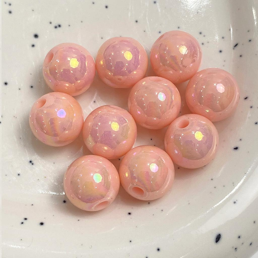 Kit de fabrication de bracelets et colliers en perles rondes en acrylique orange de 16 mm avec fermoir à chaîne et fil pour colliers et bracelets 