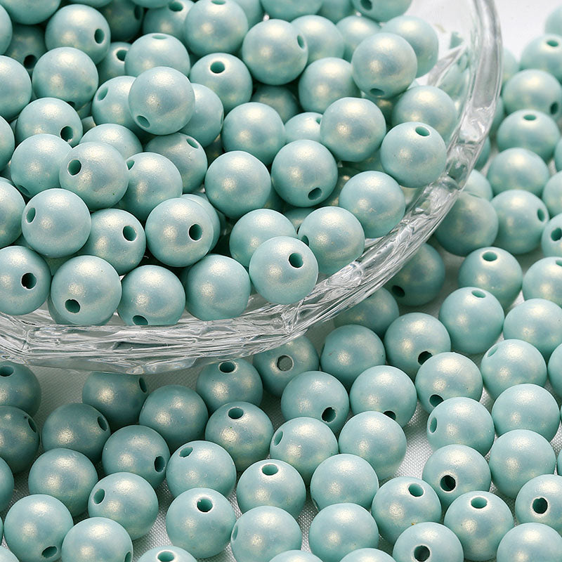 16mm Pearlescent Mermaid Mixed Color DIY Acrylic Round Spacer Bead Bracelet Necklace Making Kit with End Chain Clasp Wire for Necklace Bracelet Crafts