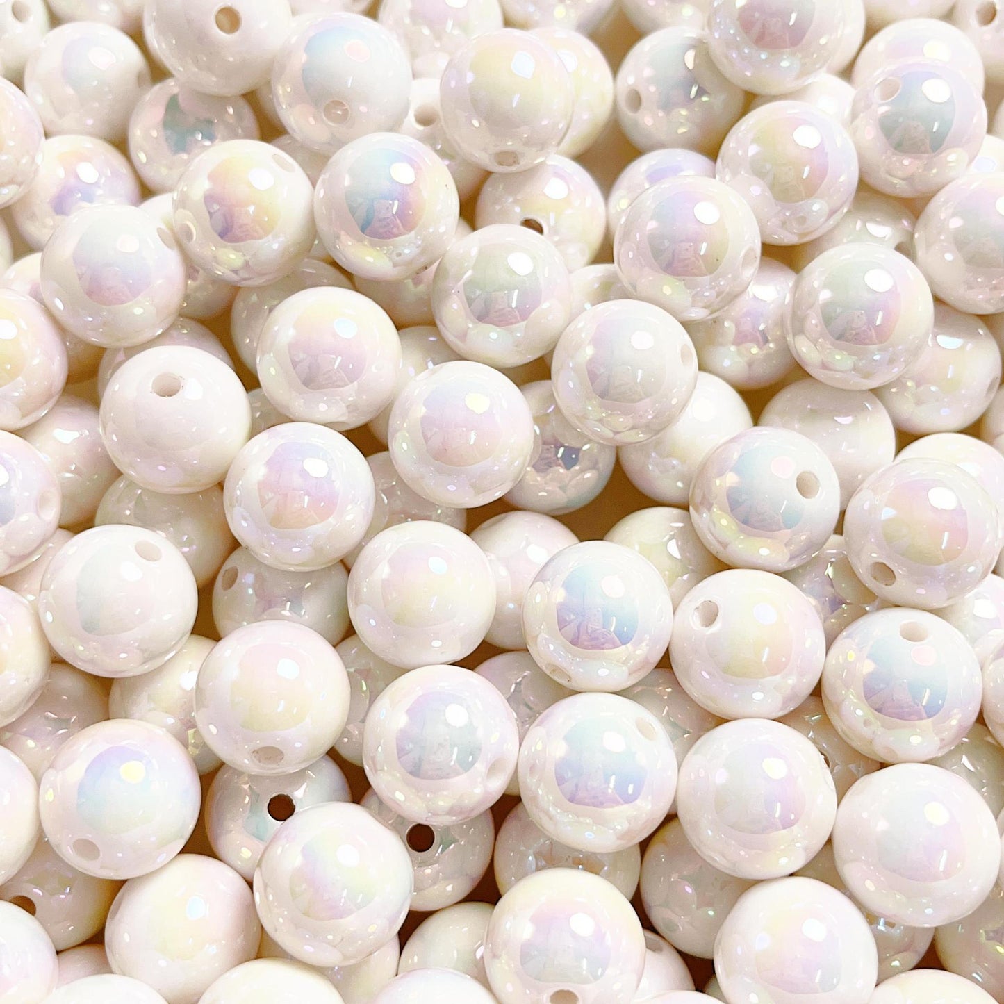 16mm Acrylic Beads  White Color Beads Round Rainbow Color Beads Multicolor Acrylic Beads for DIY Jewelry Making Handmaking
