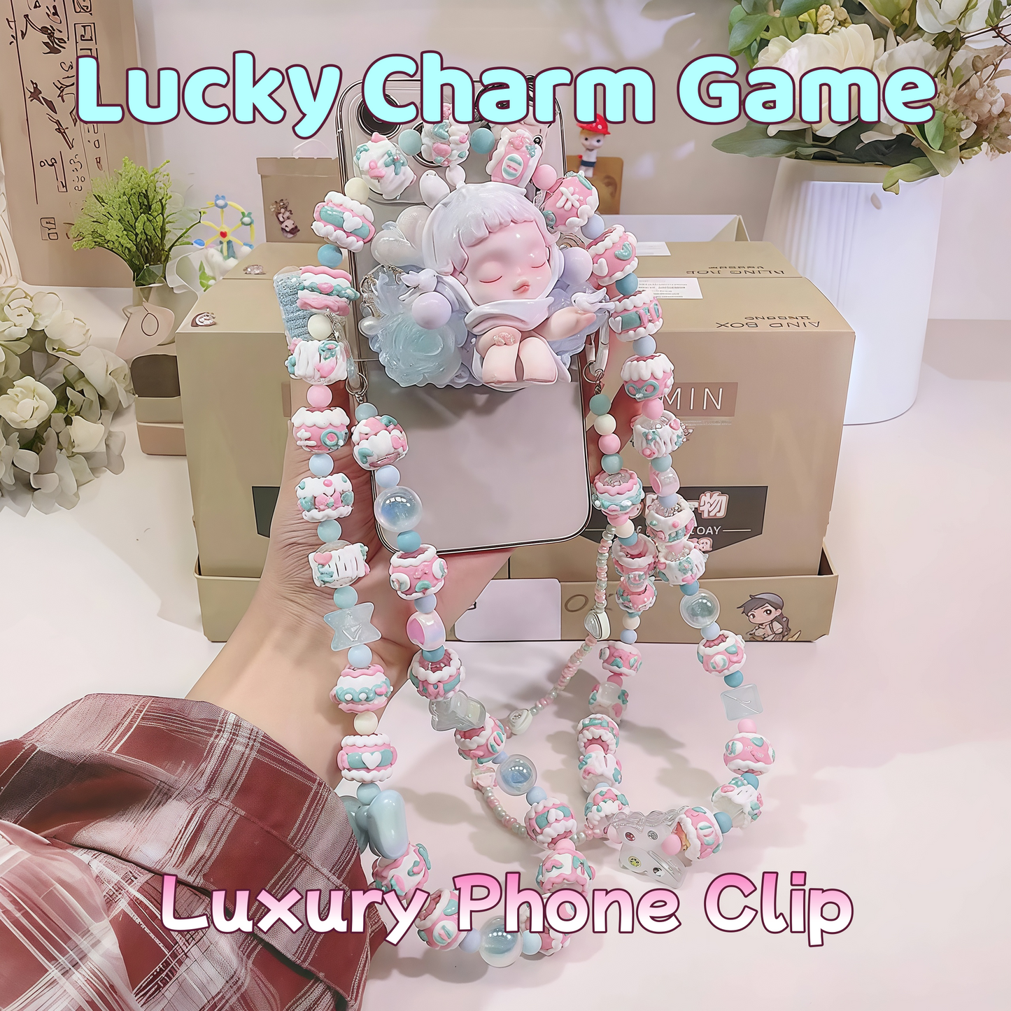 10.Lucky Charm Game Luxury Phone Clip(with crossbody chain) Bag